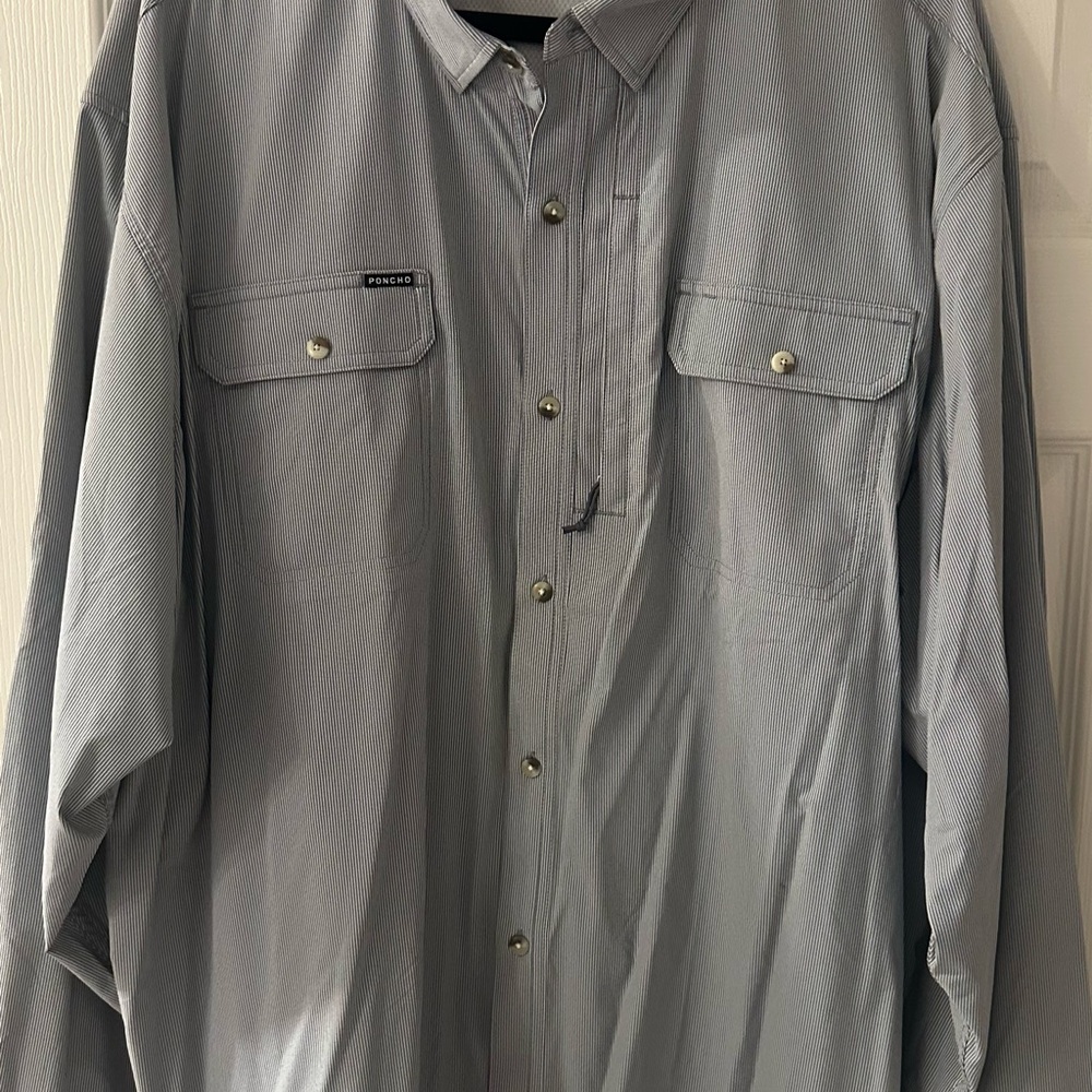 Men’s Lightweight Shirt Jacket in Light Gray by PONCHO